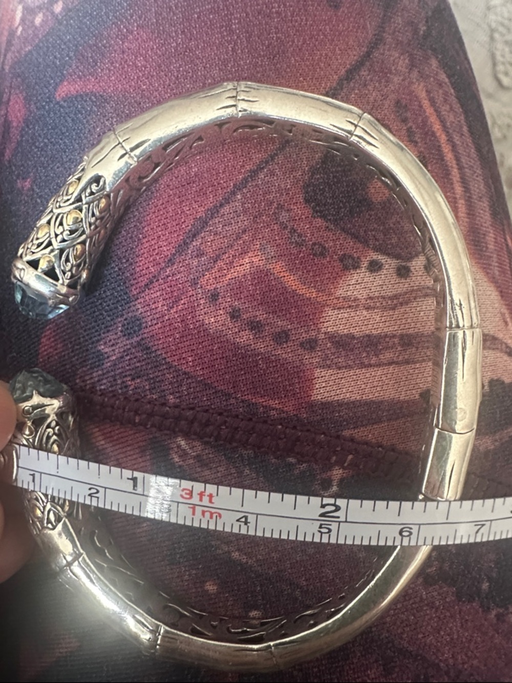 Samuel B Blue Topaz Hinged Bracelet View 5